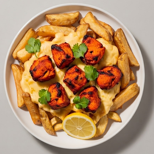 French Fries, Cheese & Chicken Tikka 