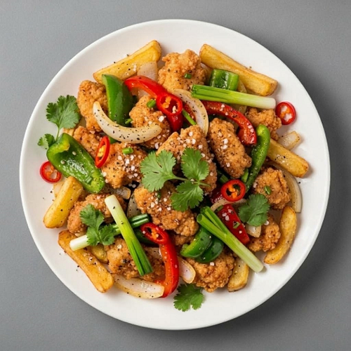 Salt & Pepper Chicken With Fries 